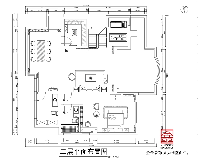 國賓壹號(hào)躍層戶型二層平面布置圖
