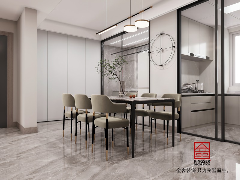 國(guó)仕山現(xiàn)代簡(jiǎn)約餐廳裝修效果圖
