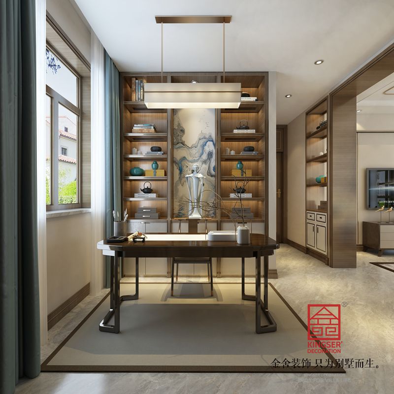 碧桂園新中式風(fēng)格書房裝修效果圖